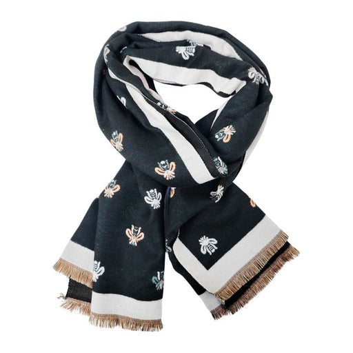 great winter scarf for bee lovers black