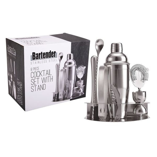 bartender stainless steel cocktail set with stand