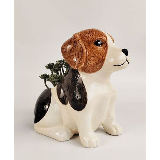 beagle dog ceramic plant pot