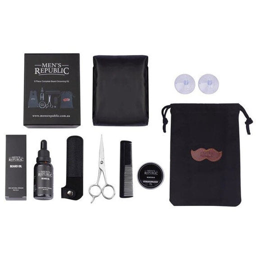mens grooming beard toiletries kit with beard apron