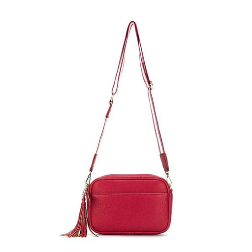 crossbody bag with two straps red