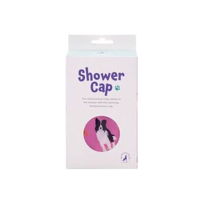 pink dog shower cap