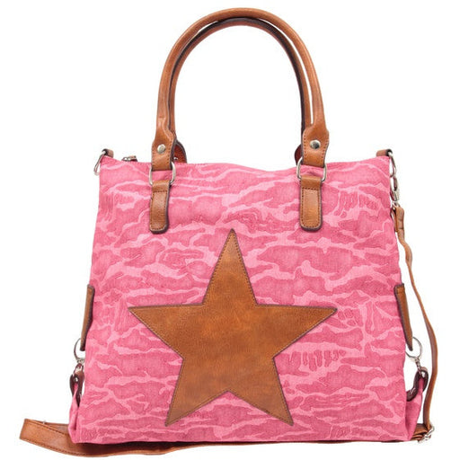 navajo canvas pink raspberry bag with star