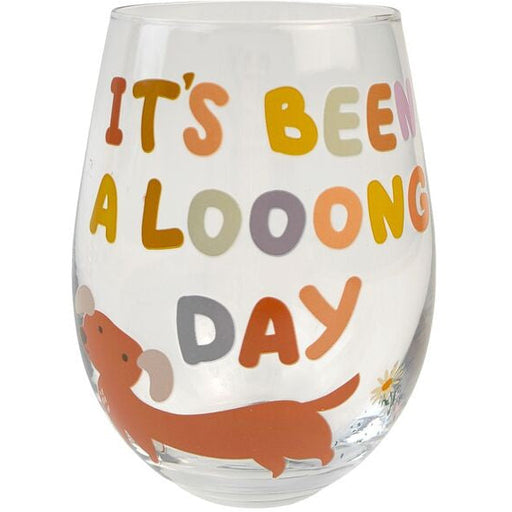 wine glass with dog on it long day