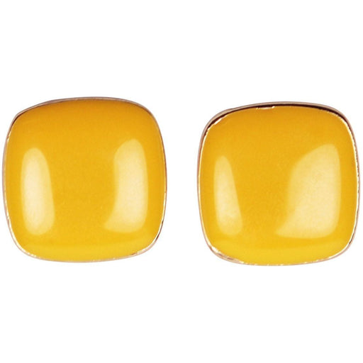 square yellow studs on sale