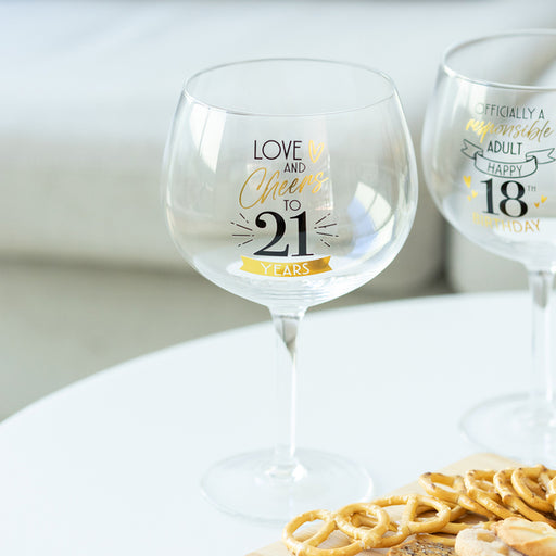 21st birthday wine glass gift