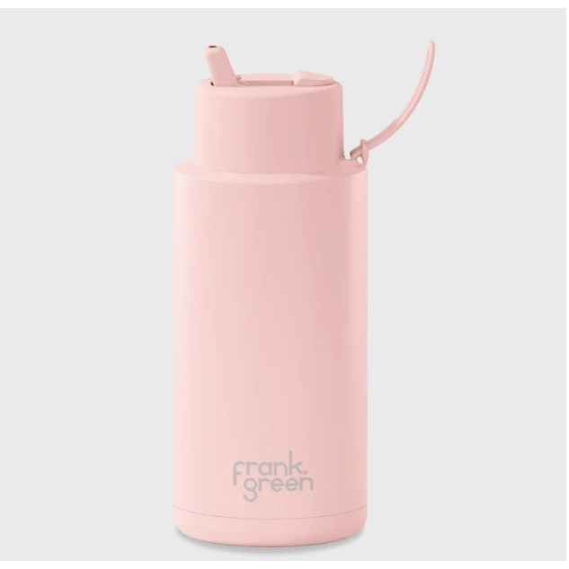Frank Green 34oz Reusable Bottle with Flip Straw Lid Blushed