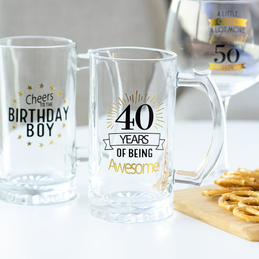 40th birthday gift beer glass in box