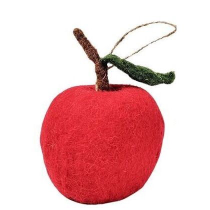 red apple felt hanging christmas decoration