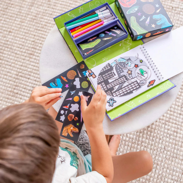 Tiger Tribe Colouring Set Dinos in Space