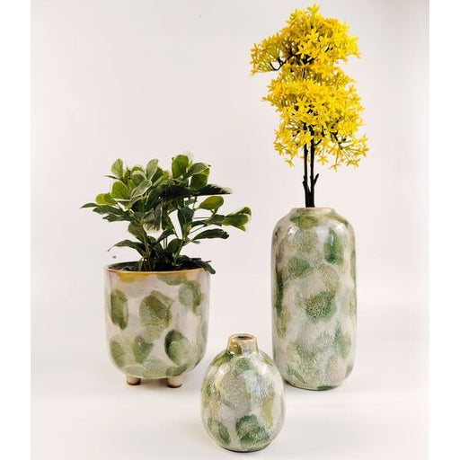 collection of green vases