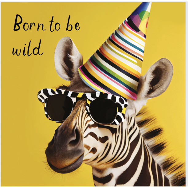 Born to Be Wild Zebra Card