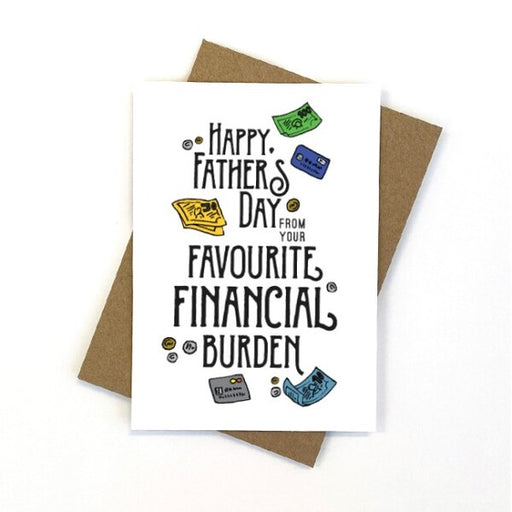 funny fathers day card financial burden