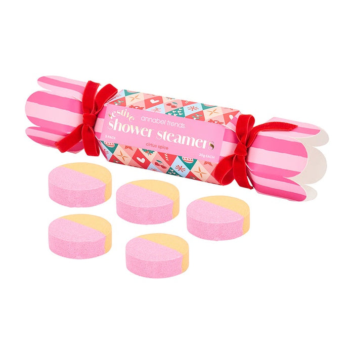 Festive Shower Steamer Bon Bon Pink