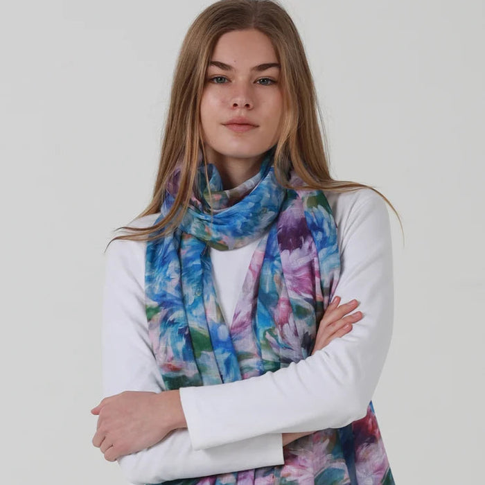 Flower Blue & Purple Scarf