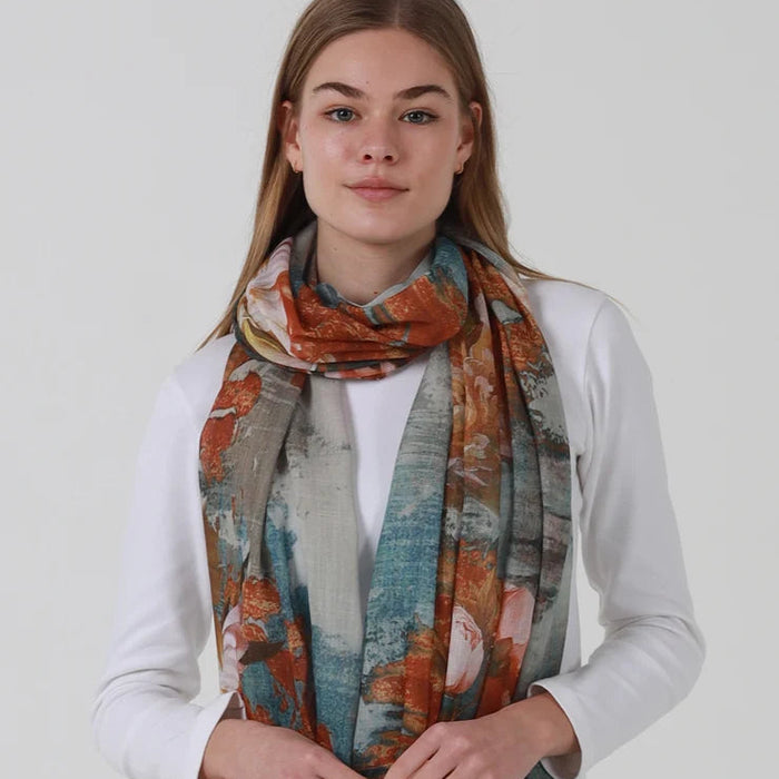 Grace Turquoise & Orange Scarf