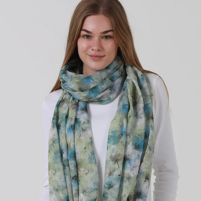 Betty Floral Green Scarf