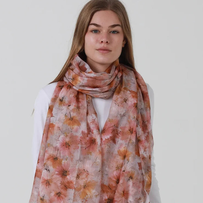 Betty Floral Orange Scarf