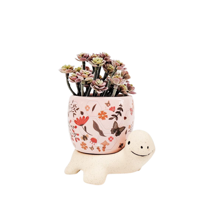 Urban Products Turtle Small Planter Pot Lilac/Pink  Sand 10cm