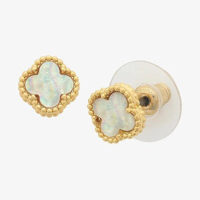 Gold and opal earrings