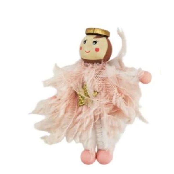 Elegant Fluffy Angel Pink Hanging Decoration