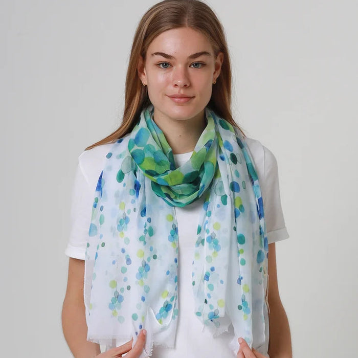 Dotty Blue & Green Scarf
