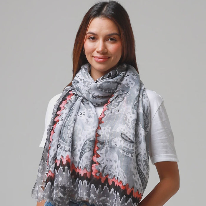 Grey Framed Scarf