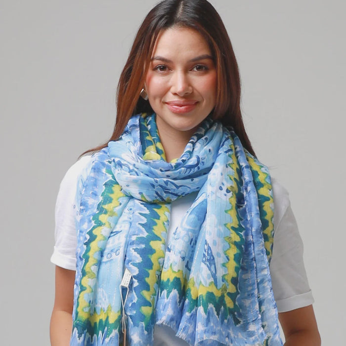 Blue Framed Scarf