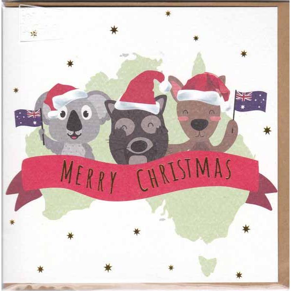 Merry Christmas Australian Animals Card