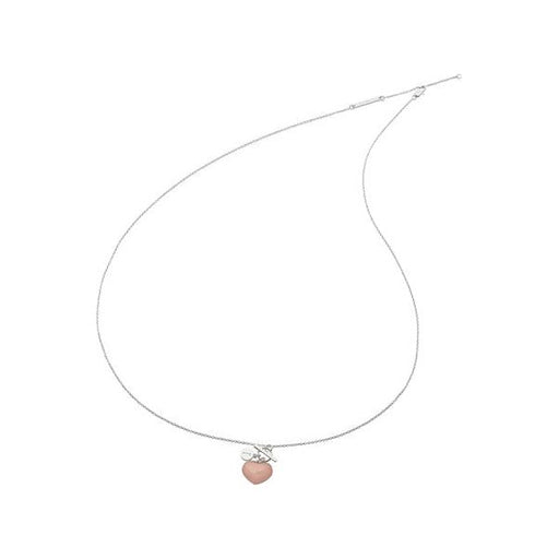 silver necklace with rose gold heart by liberte