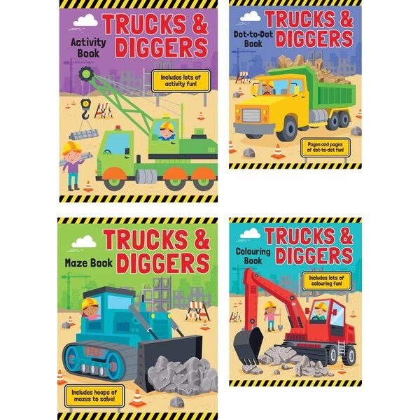 boys activity books with trucks 