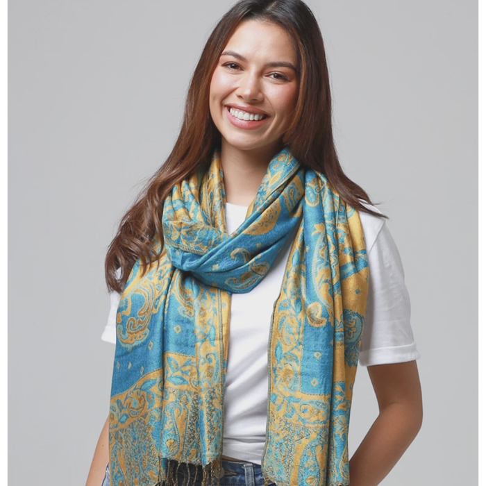 Diella Paisley Scarf Teal