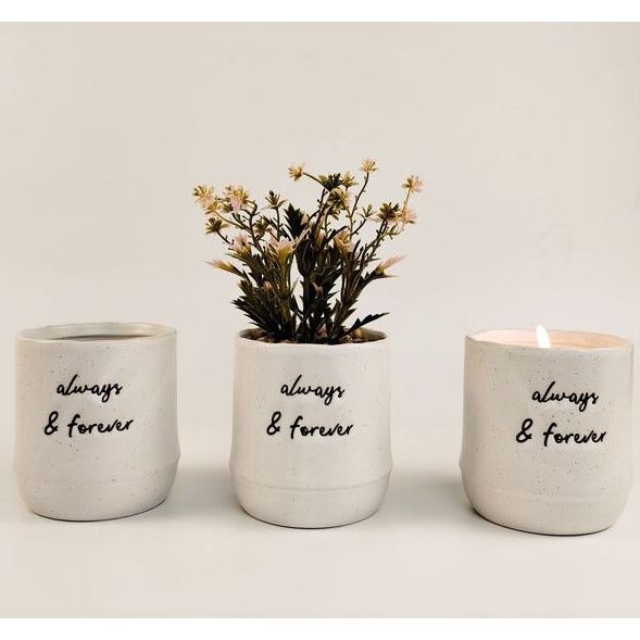 always and forever gifts candle plant pot