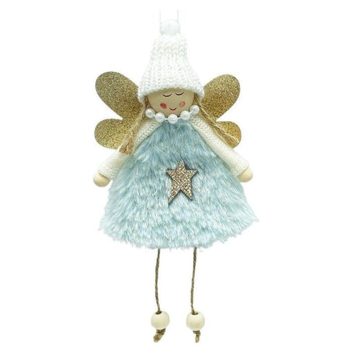 cute angel in beanie hanging christmas decoration