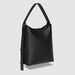 Black handbag with a strap louenhide