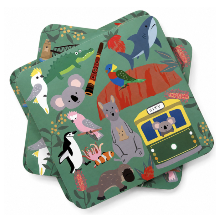 Australiana Fun Coasters 10cm Set of 4