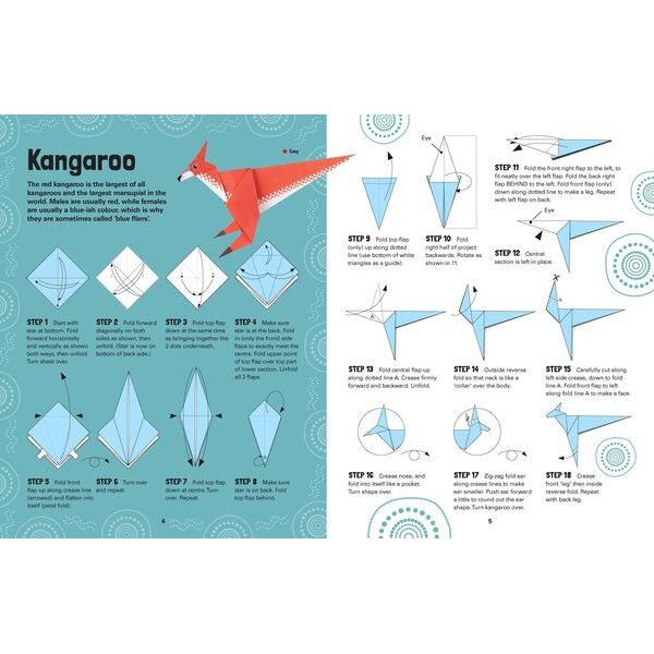 kids origami craft australian animlas