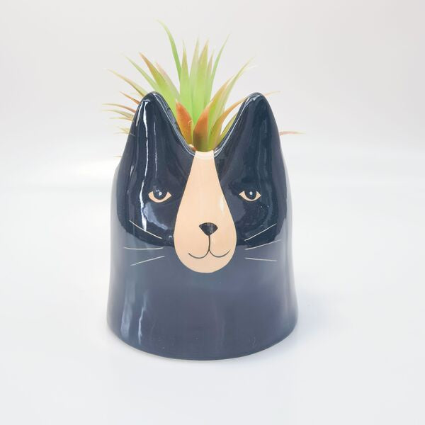 Urban Products Bailey Cat Planter Pot Black 14cm