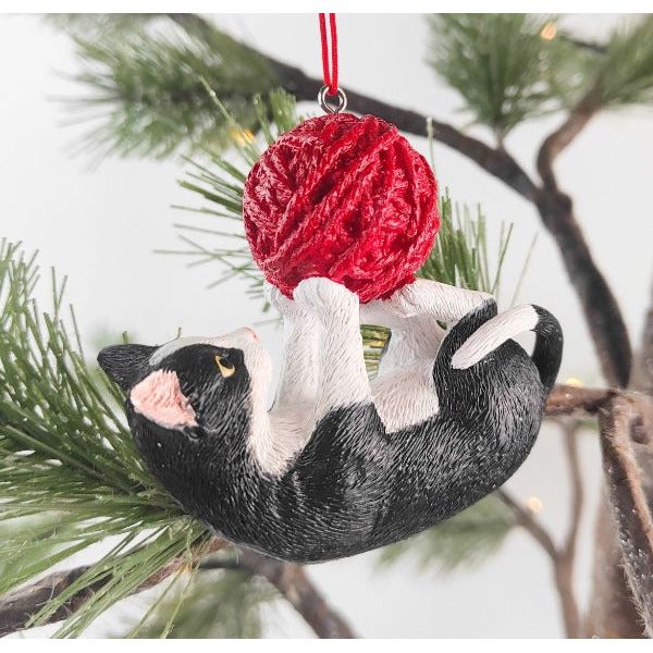 Playful Cat Hanging Decoration Black 8cm
