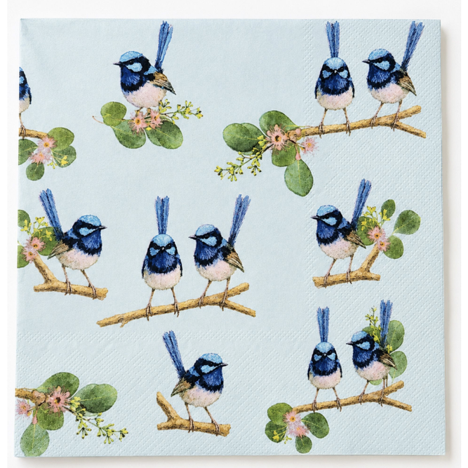 blue wren serviette