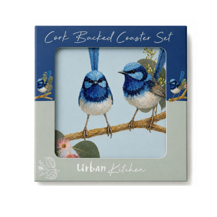Blue Wren Coasters 10cm Set of 4