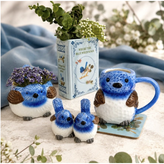 Blue Wren Mug Blue 10cm