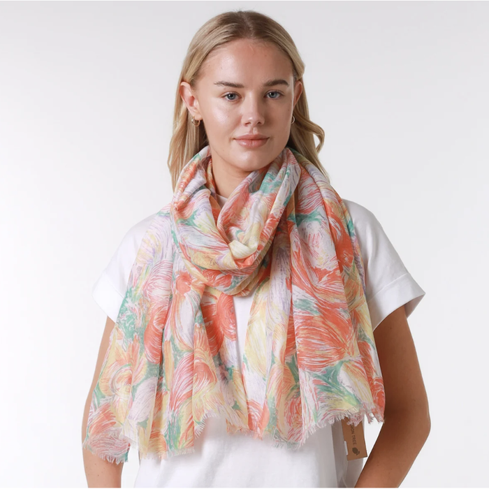 Fleur Peach Scarf