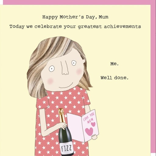rosie made a thing funny mothers day achievement card