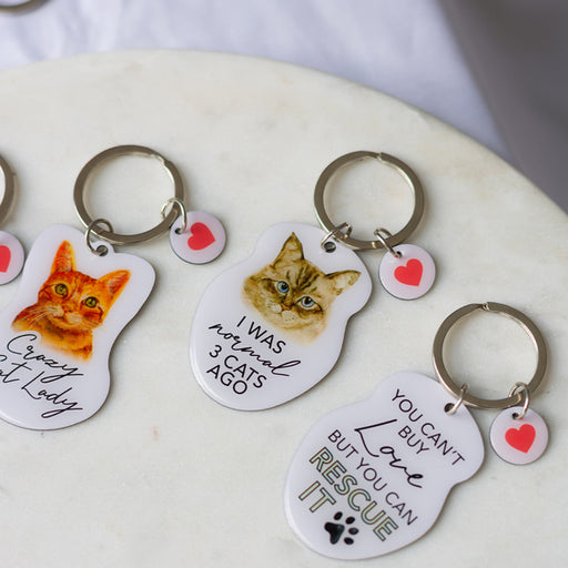 cat person key ring