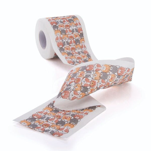 toilet paper roll with cat print