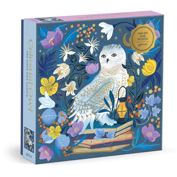 Giant Celestial Owl puzzle box with an owl and floral design 
