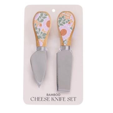 cheese knife set with wooden handles