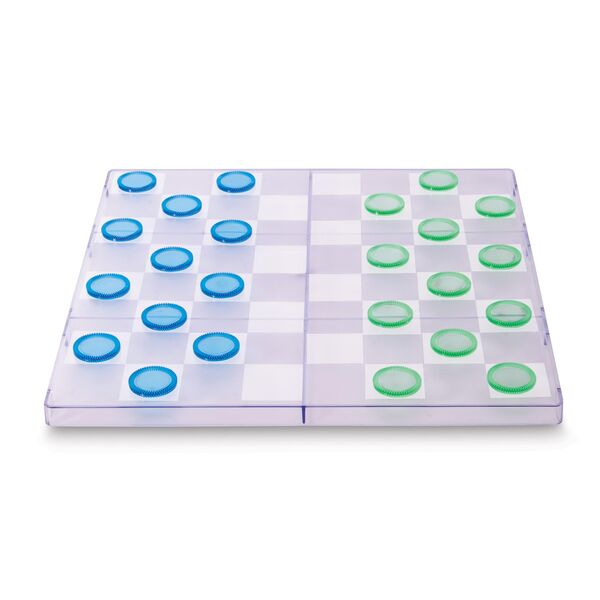 chess and draughts board game clear board see through