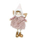 Decorative fairy with pink dress and gold shoes christmas tree decoration